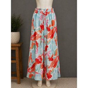 Boho Wide Leg Pants 2XL Flowy Palazzo Beach Vacation Cottagecore Coastal Grandma